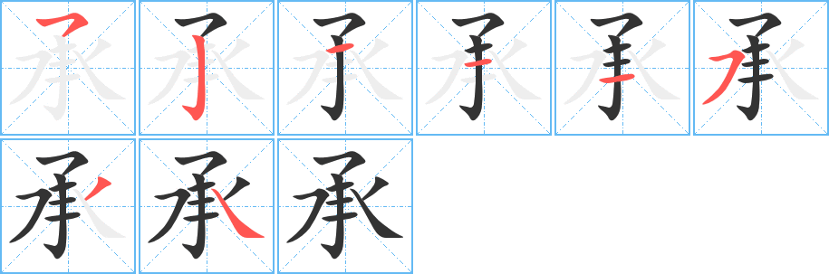 承字笔画写法