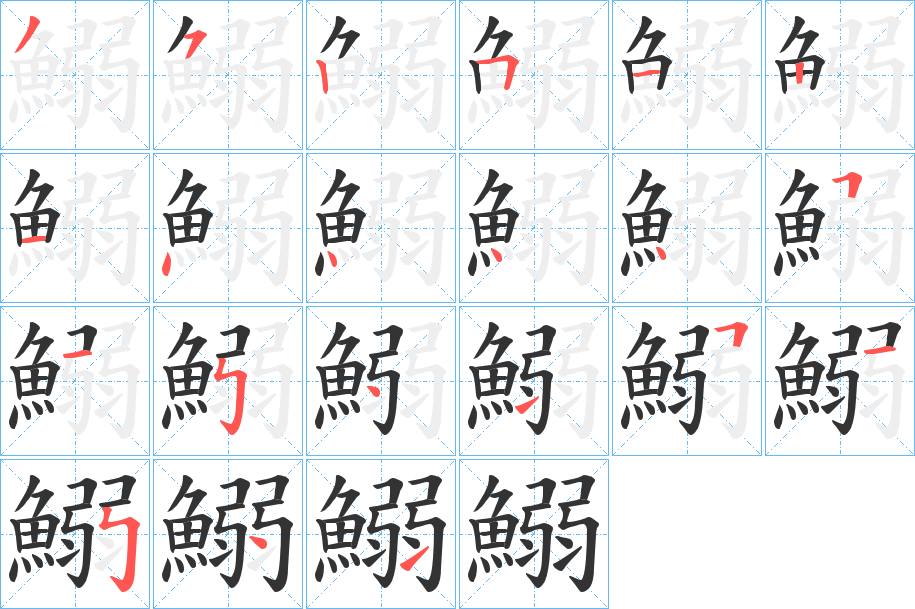 鰯字笔画写法