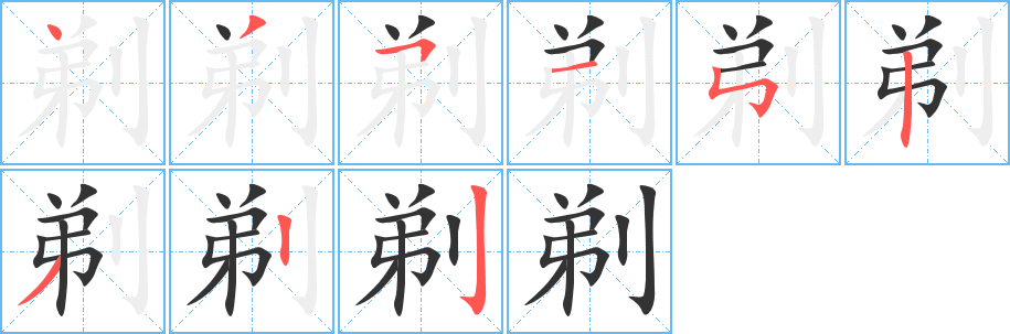 剃字笔画写法