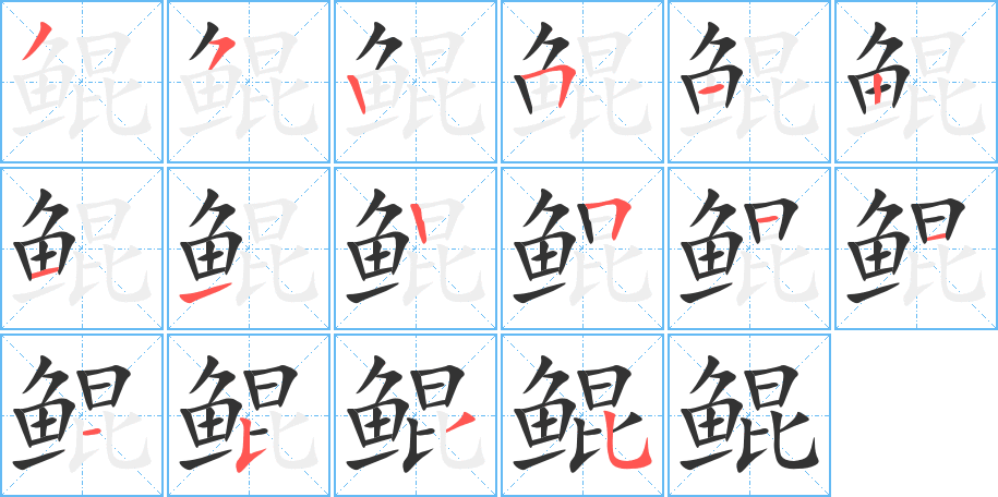 鲲字笔画写法