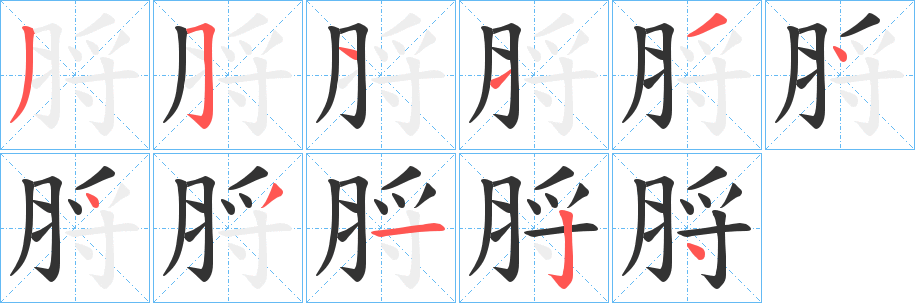 脟字笔画写法