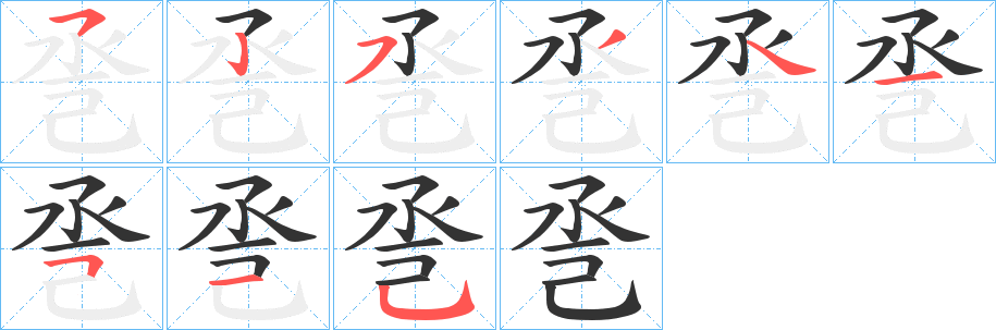 巹字笔画写法